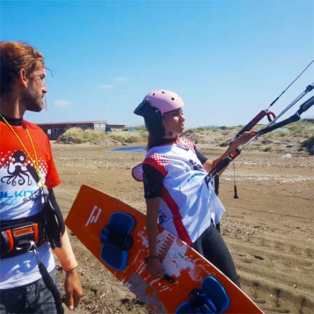 Kiteboard eğitimi.